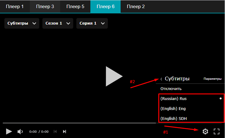 Субтитры в плеере